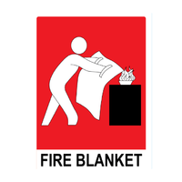 Fire Blanket 1.2m x 1.2m, FREE location sign