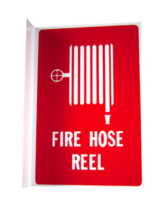 Fire Hose Reel Cover PVC UV Rated + Sign