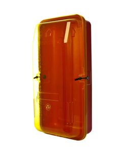 Fire Extinguisher Cabinet 9.0kg Plastic-Yellow Transparent Front Cover, FREE location sign + ID sign